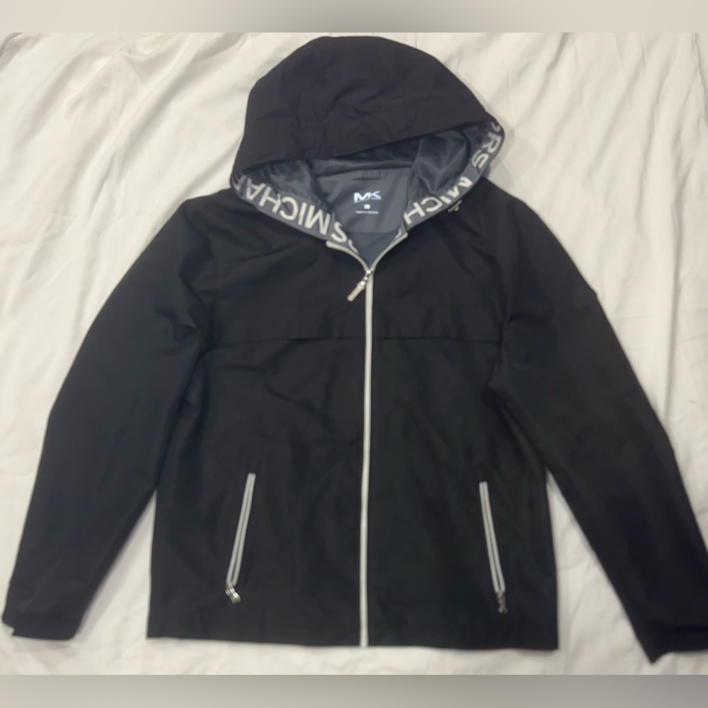 MICHAEL KORS Black Lightweight Rain Jacket  Sz.L